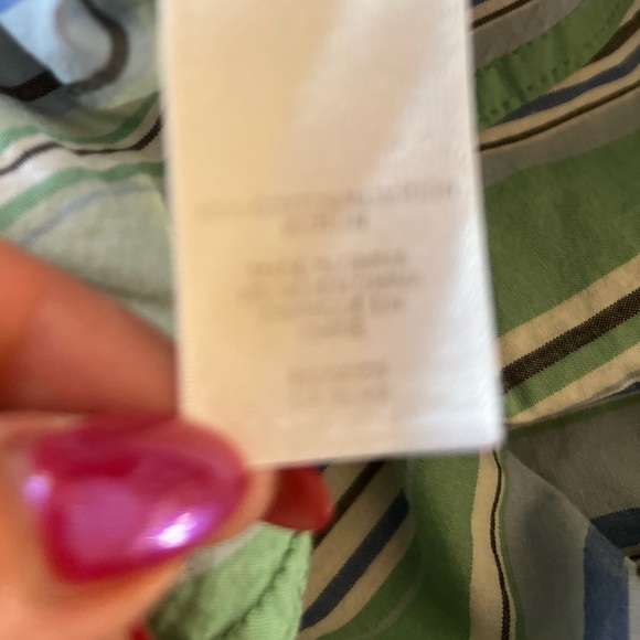 Jones New York Sport Vintage Blue and Green Casual Button Down Shirt L - Picture 5 of 10